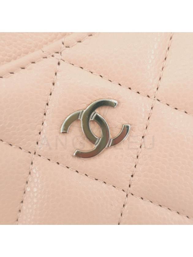 Classic Gold Hardware Grained Shiny Calfskin Card Wallet Beige Chanel