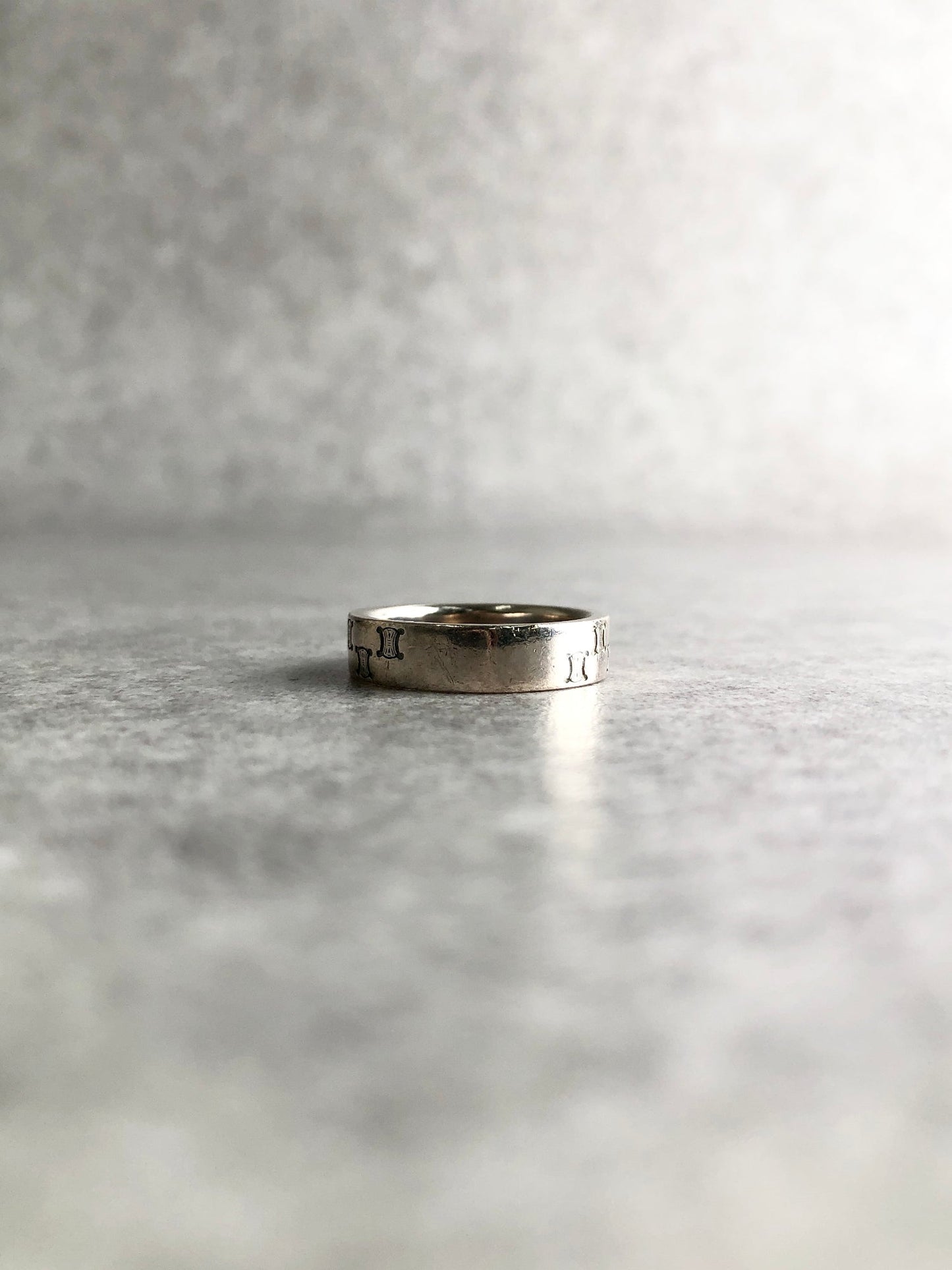 CELINE Triomphe Ring Silver Vintage esdkuh