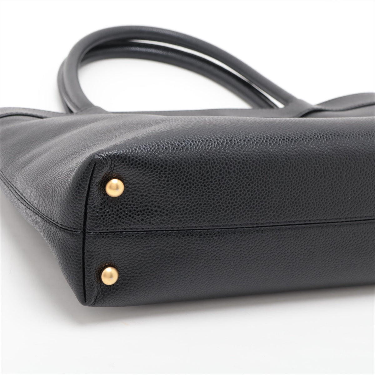 Chanel Coco Caviar S Handbag Black Gold 9th