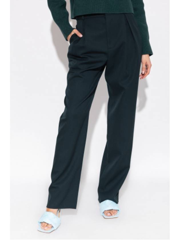 Luxury Bottega Veneta Wool Straight Pants Green