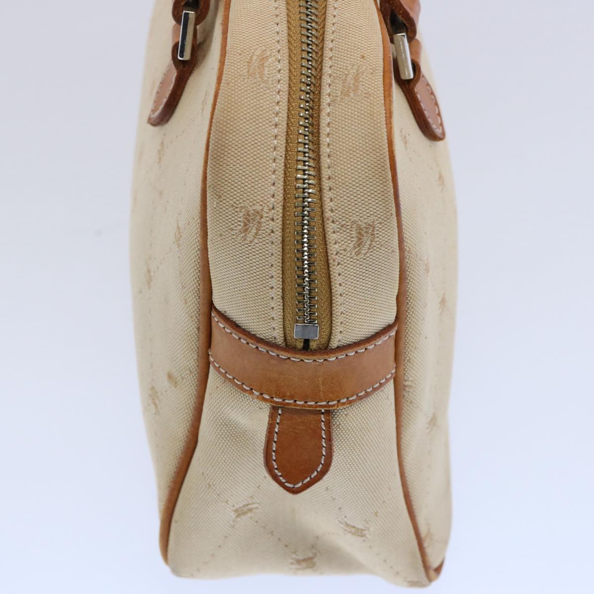 Burberry Blue Label Hand Bag Canvas Beige Auth bs10778