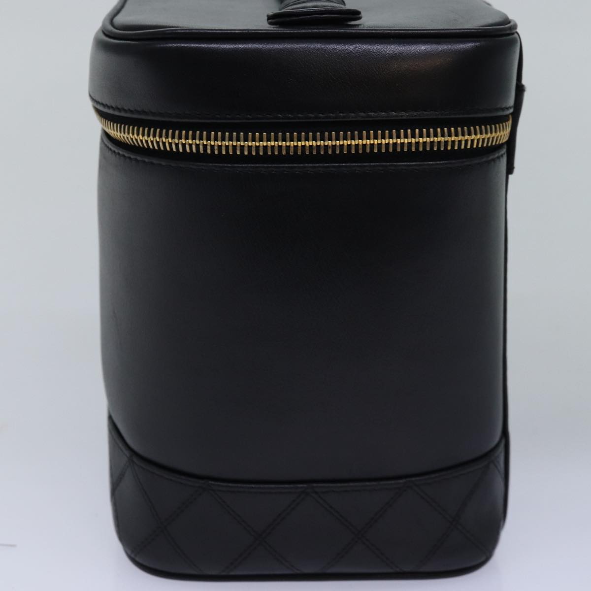 Chanel Bicolole Vanity Cosmetic Pouch Leather Black CC Auth bs