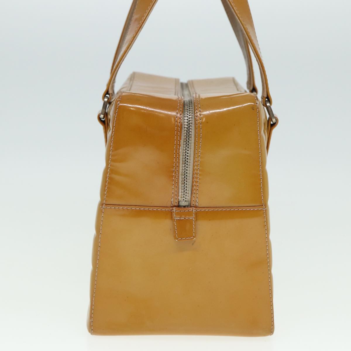 Chanel Choco Bar Hand Bag Patent leather Yellow CC Auth bs