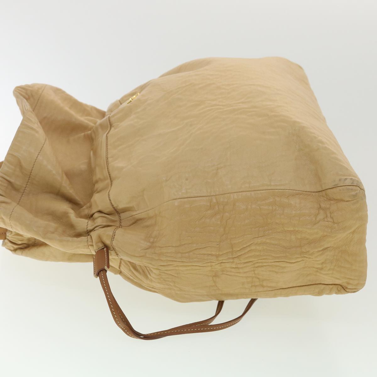 Prada Tote Bag Leather Beige bs4283