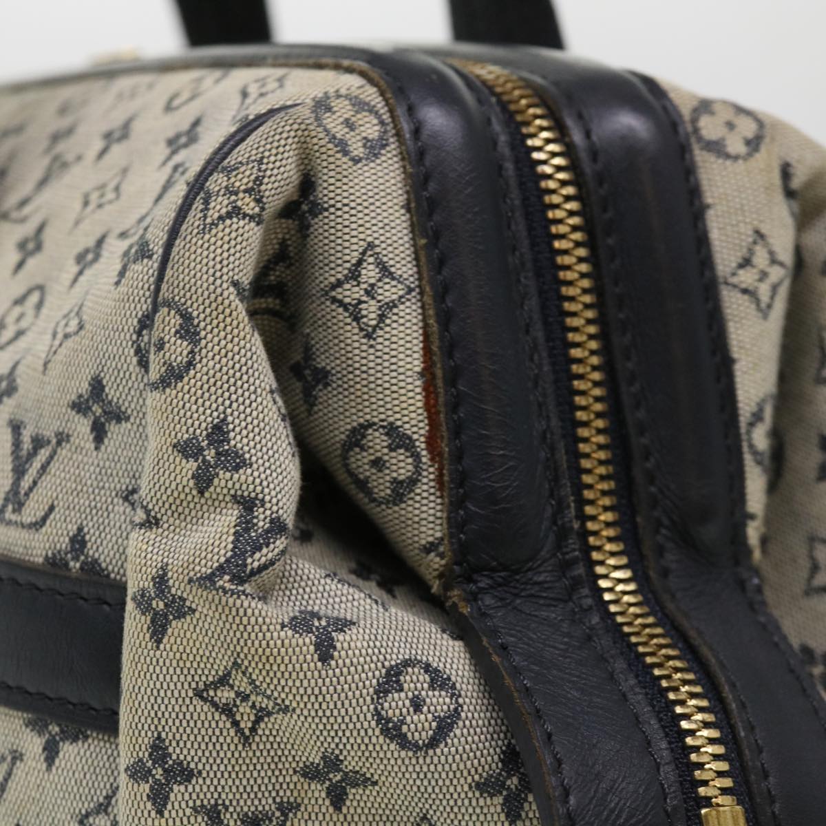 LOUIS VUITTON Monogram Mini Josephine GM Hand Bag Blue M92211 LV bs4526
