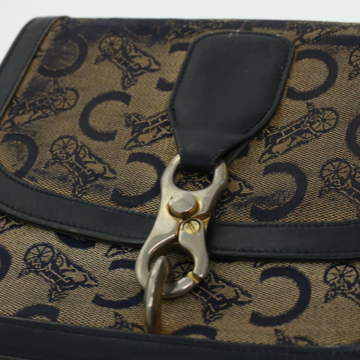 Celine C Macadam Canvas Shoulder Bag Navy bs5114