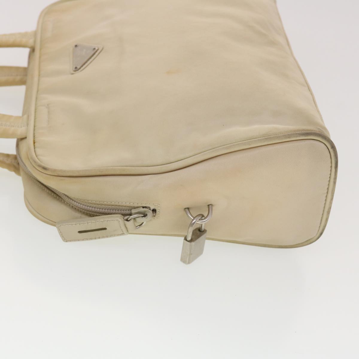 Prada Hand Bag Nylon Beige bs5267