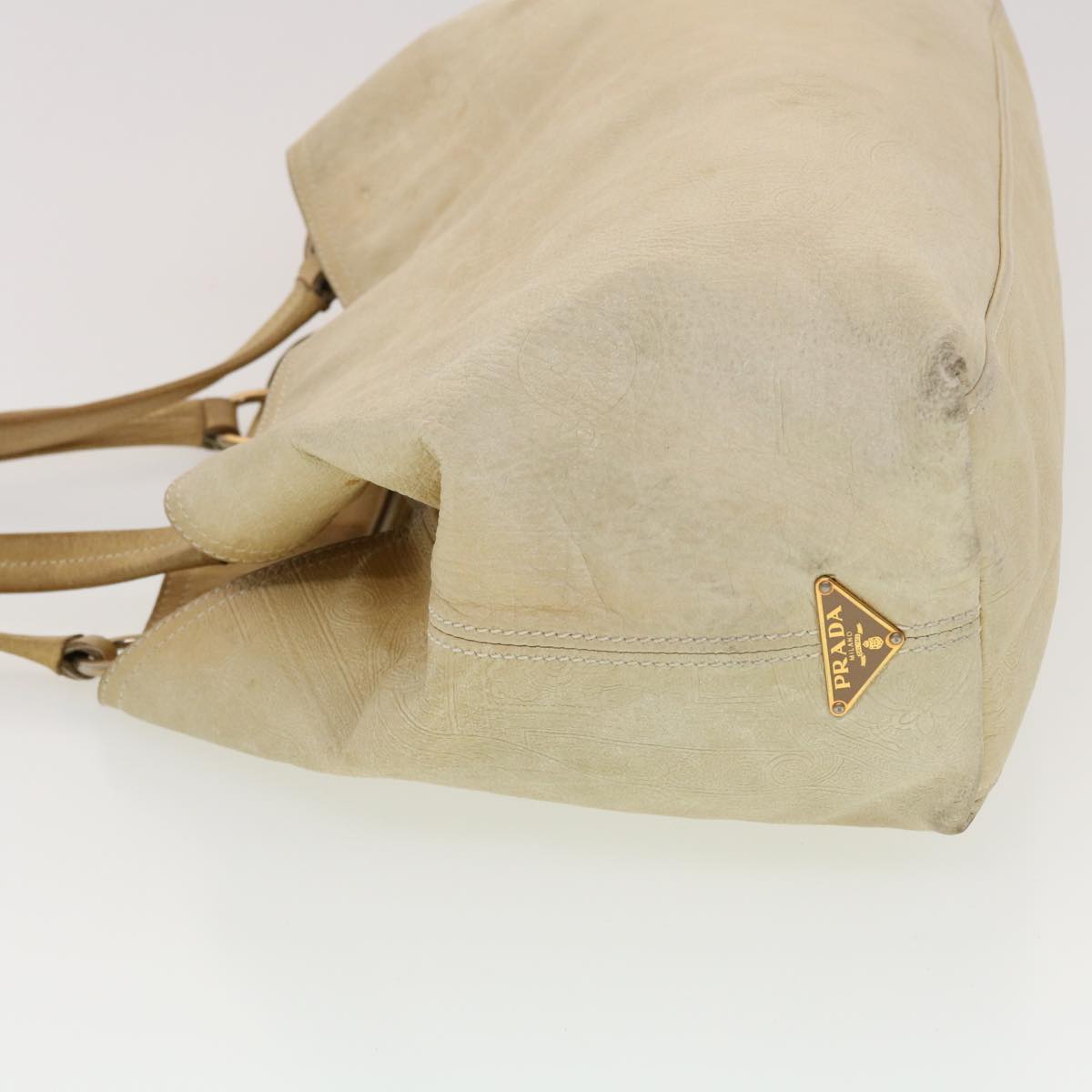 Prada Shoulder Bag Leather Beige bs5334