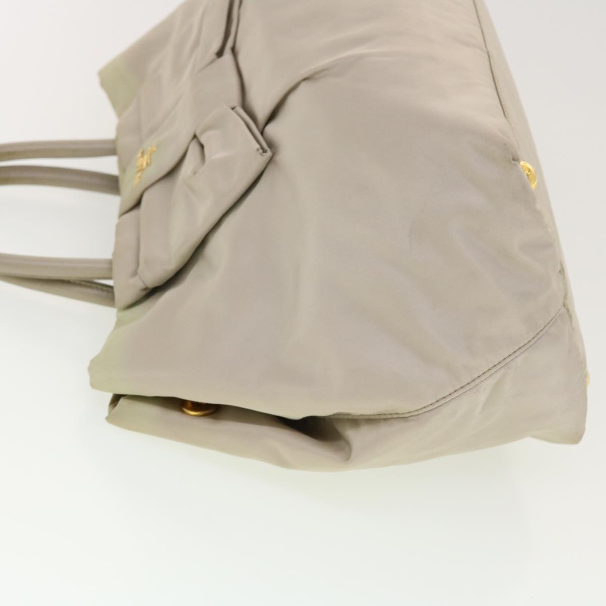 Prada Hand Bag Nylon Beige bs5442