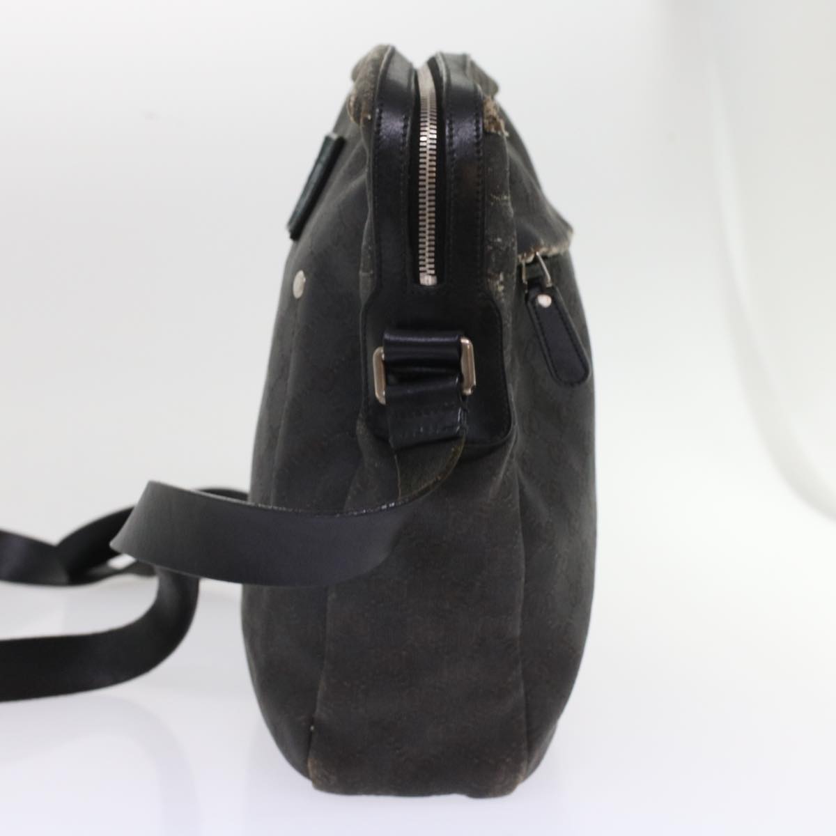 GUCCI GG Canvas Shoulder Bag Coated Canvas Leather 2Set Black Beige bs7126