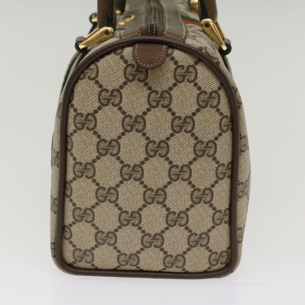 GUCCI GG Canvas Web Sherry Line Boston Bag Beige Red 3902006 bs7253