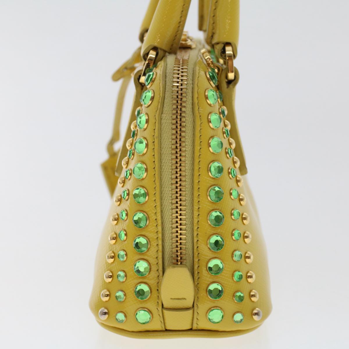 Prada Bijoux Hand Bag Safiano leather 2way Yellow bs7257
