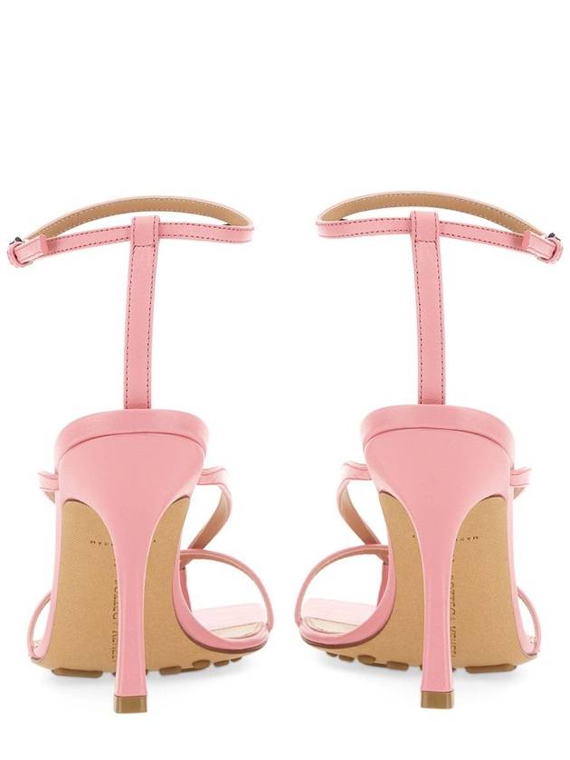 Luxury Bottega Veneta Stretch Leather Sandal Heels Pink