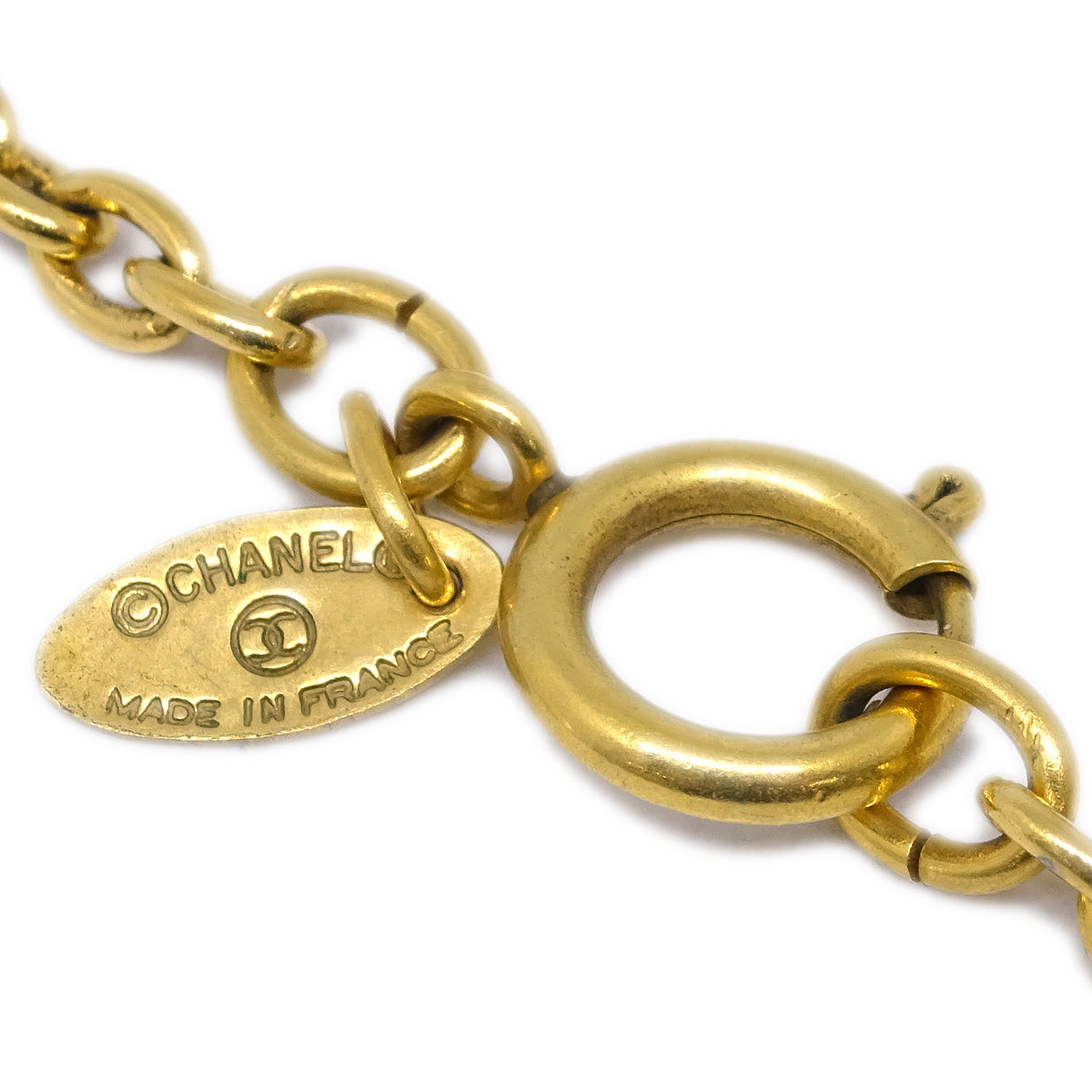Chanel Gold Medallion Pendant Necklace 3242