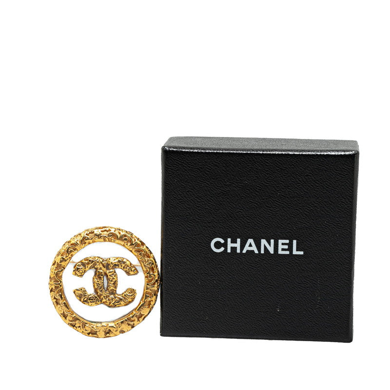 Chanel Gold-Plated Coco Mark Lava Brooch Plastic 03A