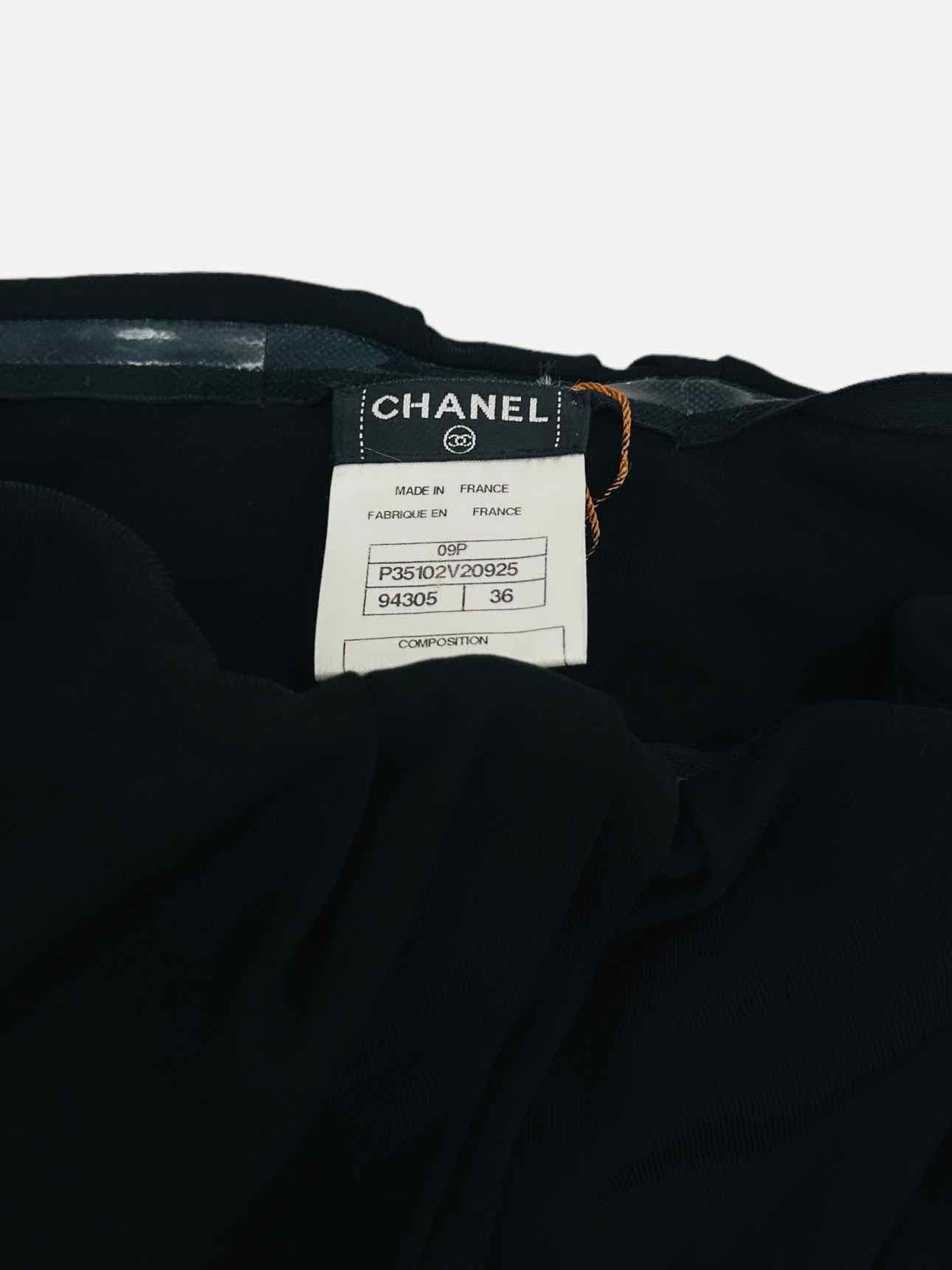 CHANEL Strapless Black Size US 4 Short Dress