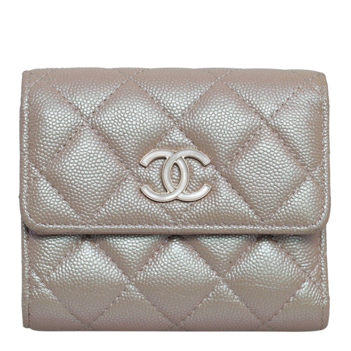 Chanel Irridescent Caviar Tri-Fold Wallet 03438A