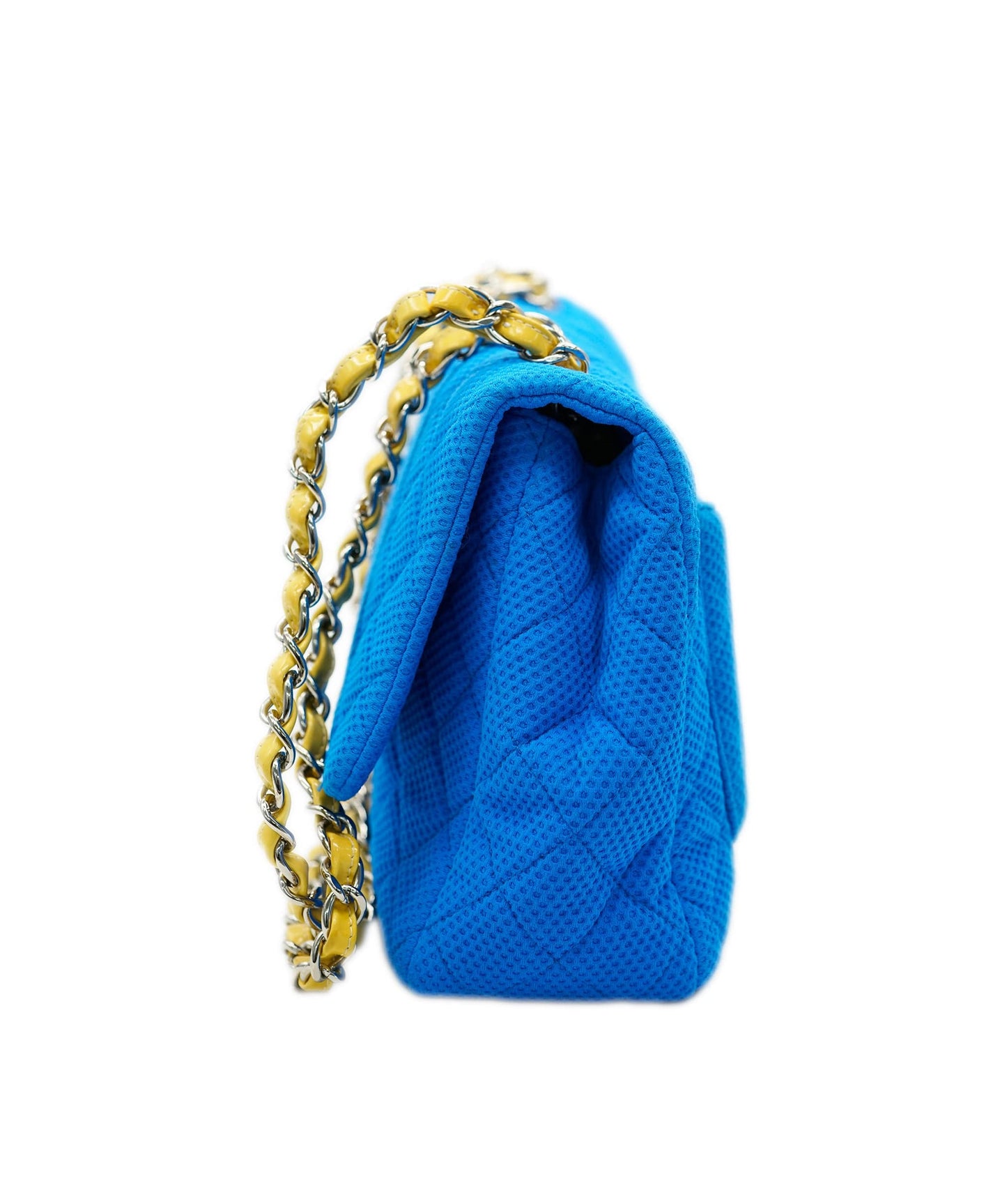 Chanel Blue Fabric Jumbo with Yellow Strap ALC1598
