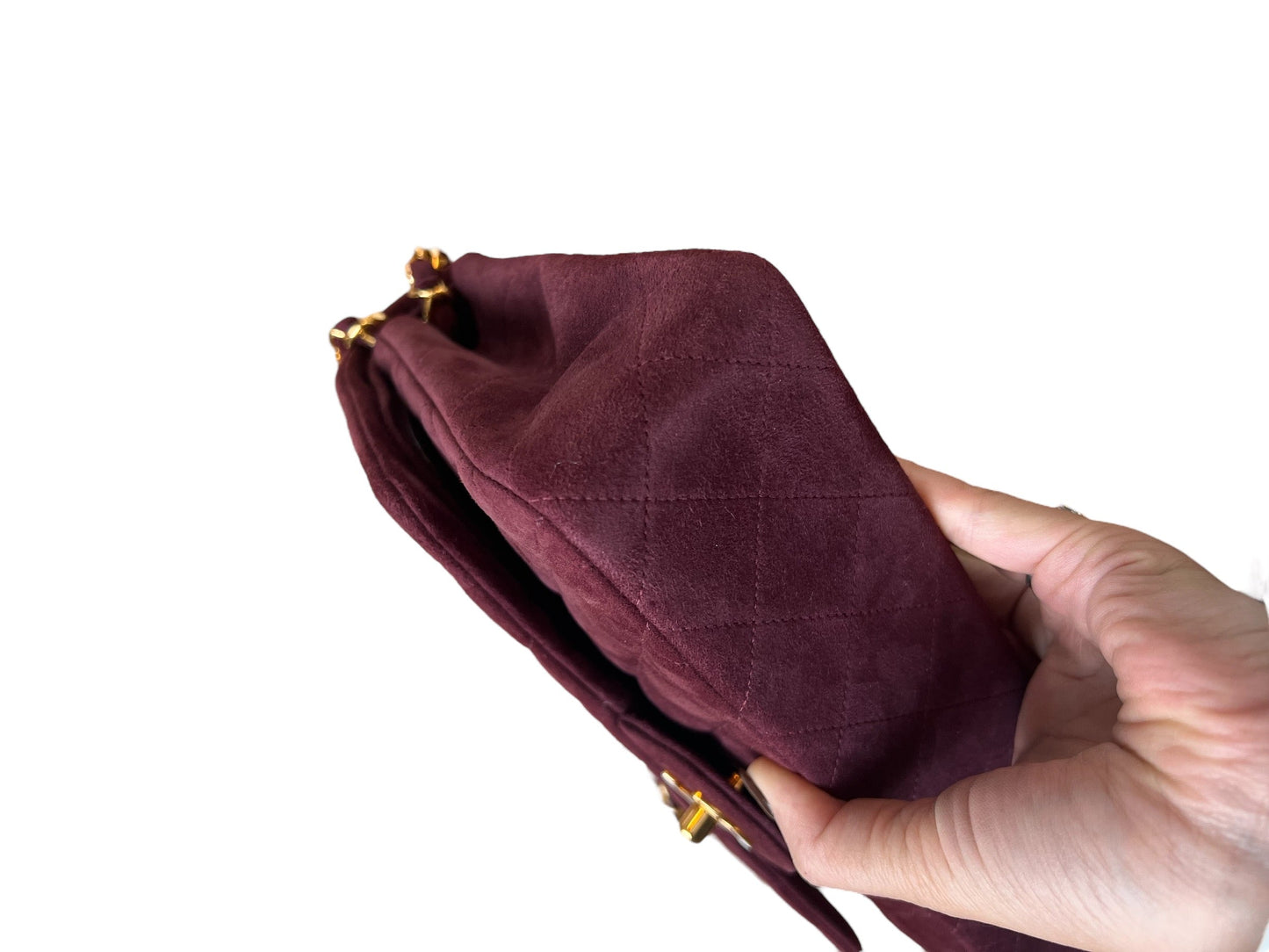 Chanel Burgundy Suede Med Flap DXBK0133