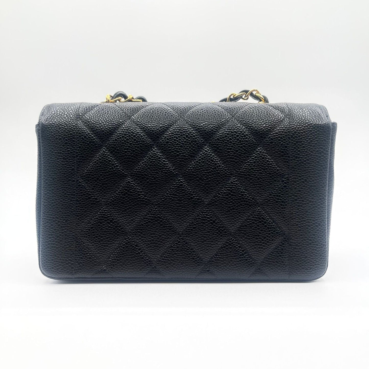 Chanel Vintage Diana Small Black Caviar GHW ASC3888