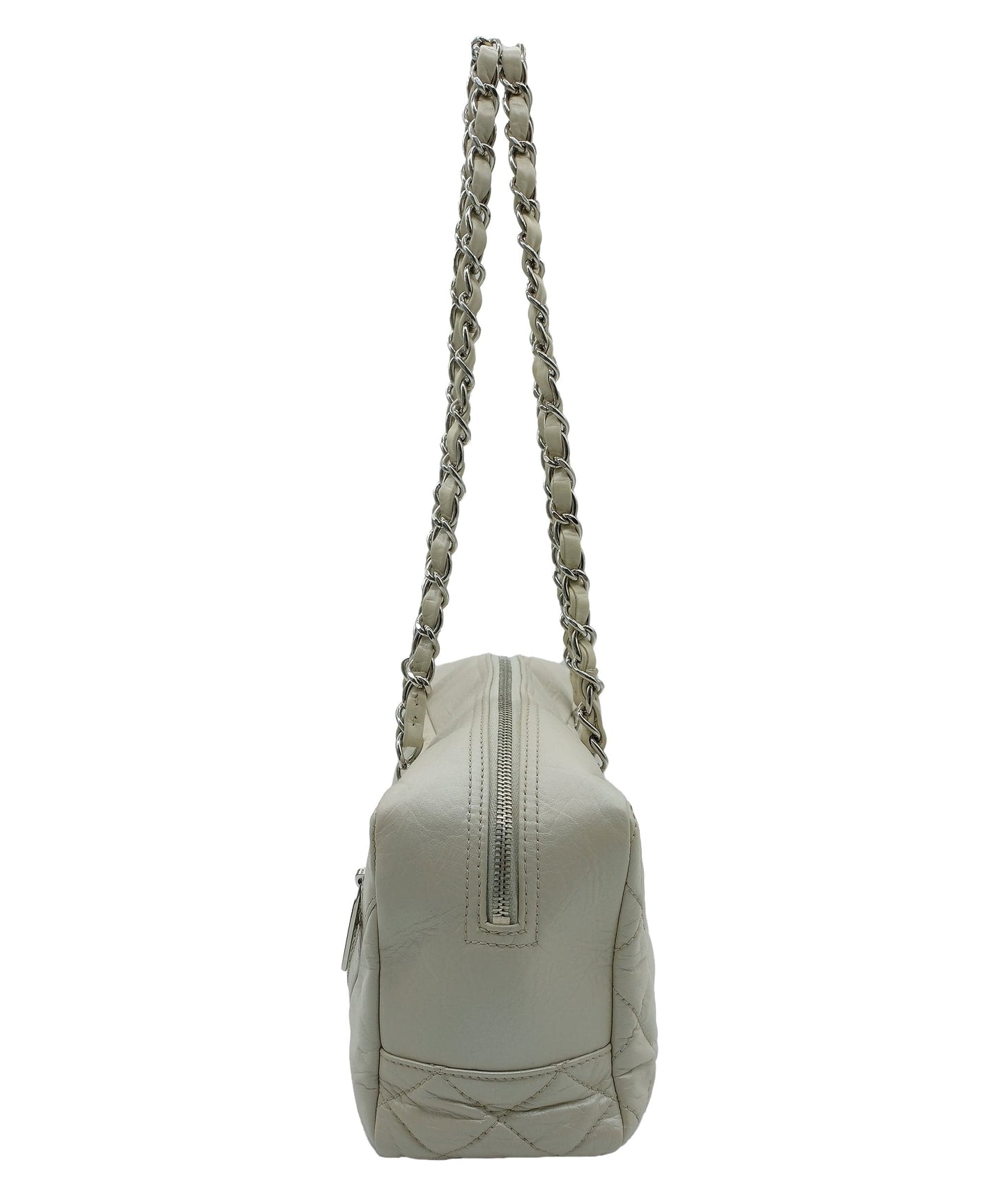 CHANEL CHAINED CAMBON BAG CREAM SHW AVC1894