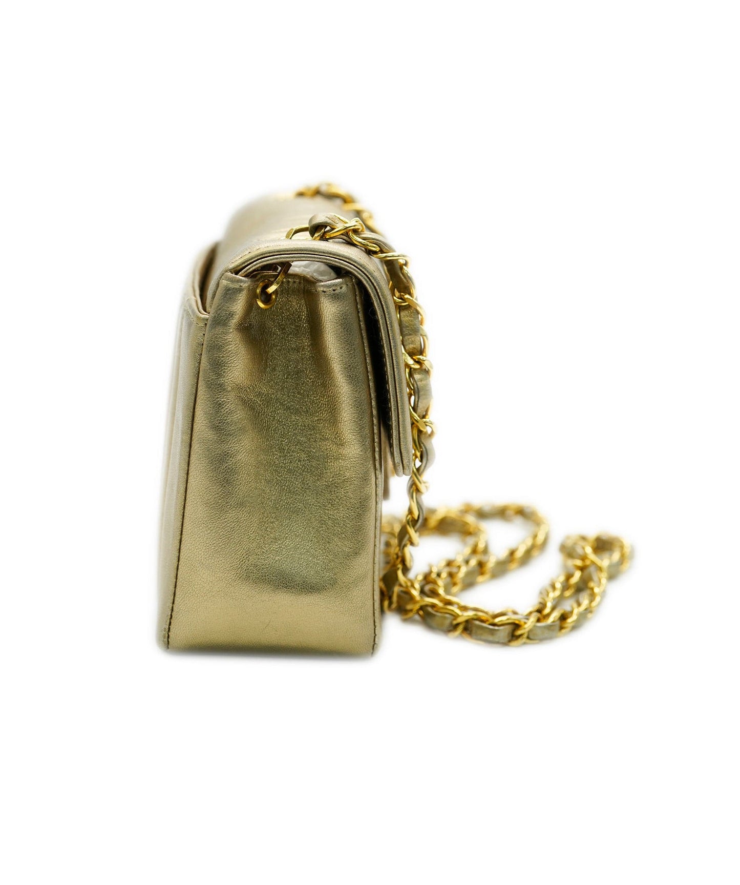 Chanel mini gold mademoiselle bag - comes full set - AJC0717