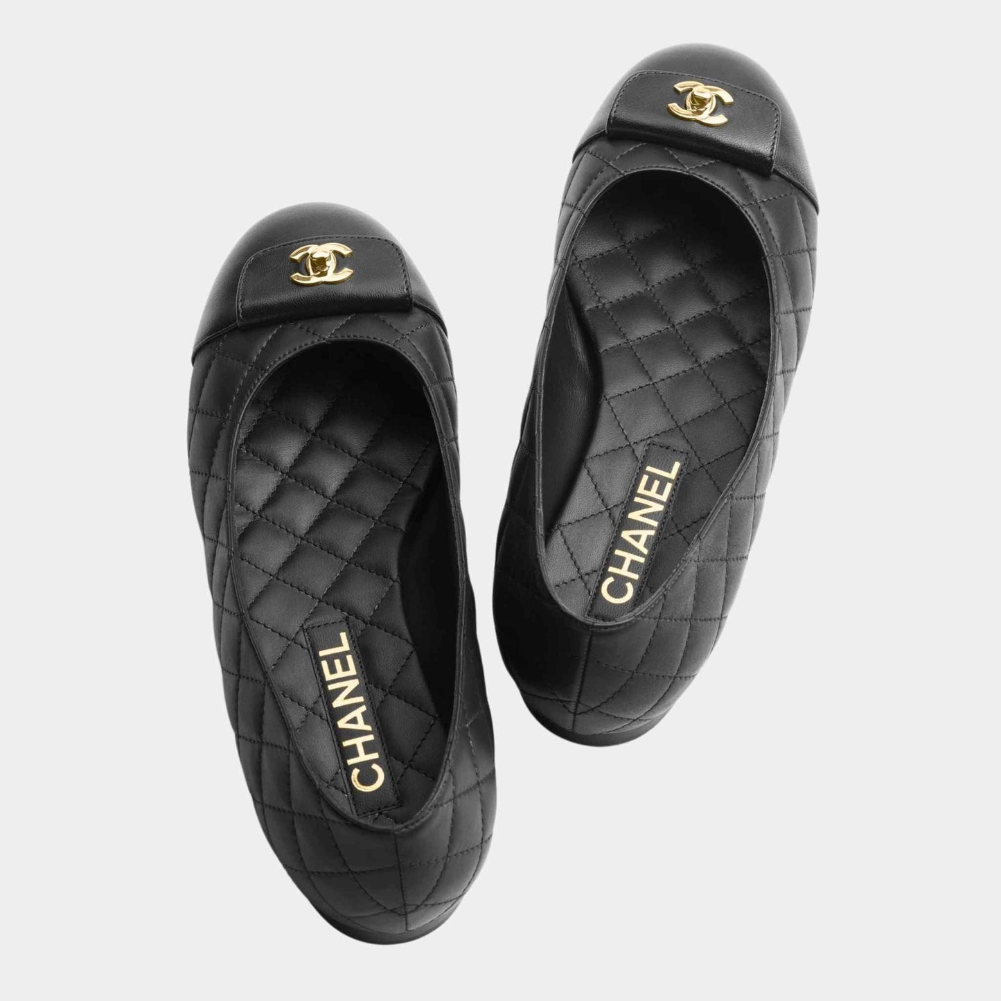 Ballet Flats Calfskin And Lambskin Black