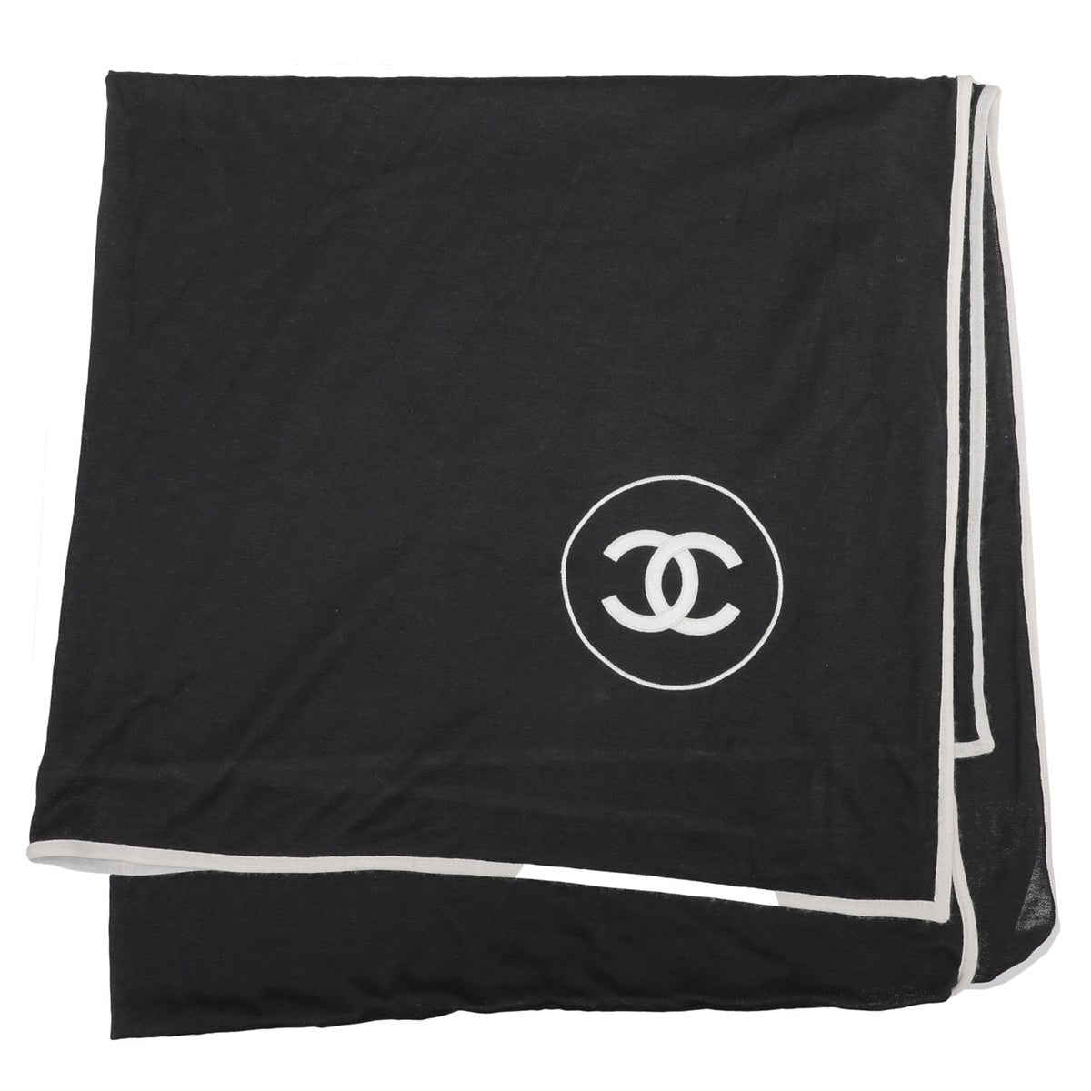 Chanel Bicolor CC Cashmere Silk Stole Scarf