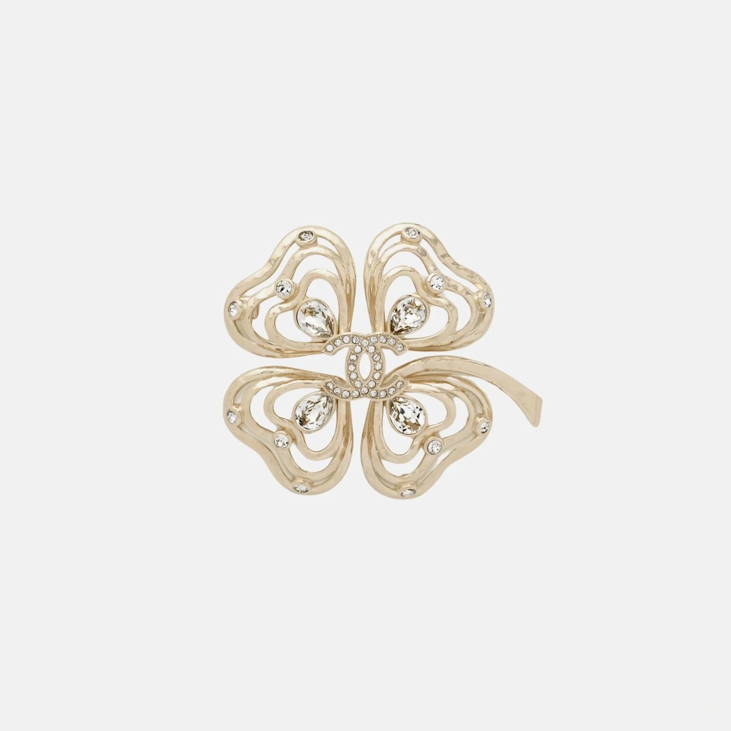 Brooch in Metal and Diamantes