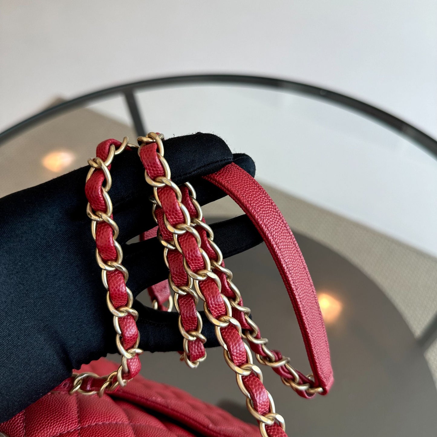 Caviar Coco Handle Medium Quilted Red 2020 GHW No 28