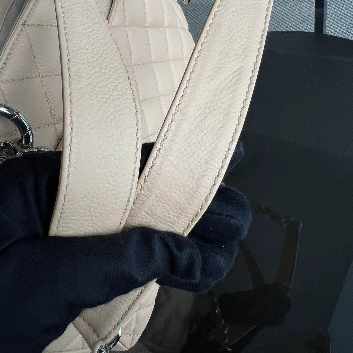 Caviar GST Grand Shopping Tote Quilted Calfskin Beige SHW No 15