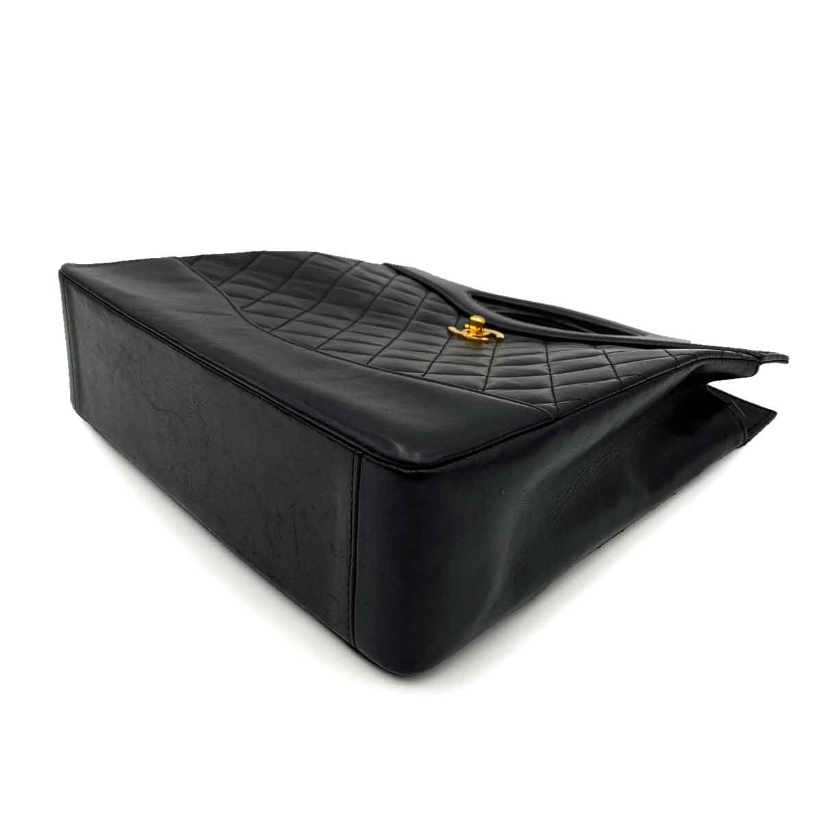 Chanel Vintage Top Handle Tote Black Lambskin GHW #1 90228032