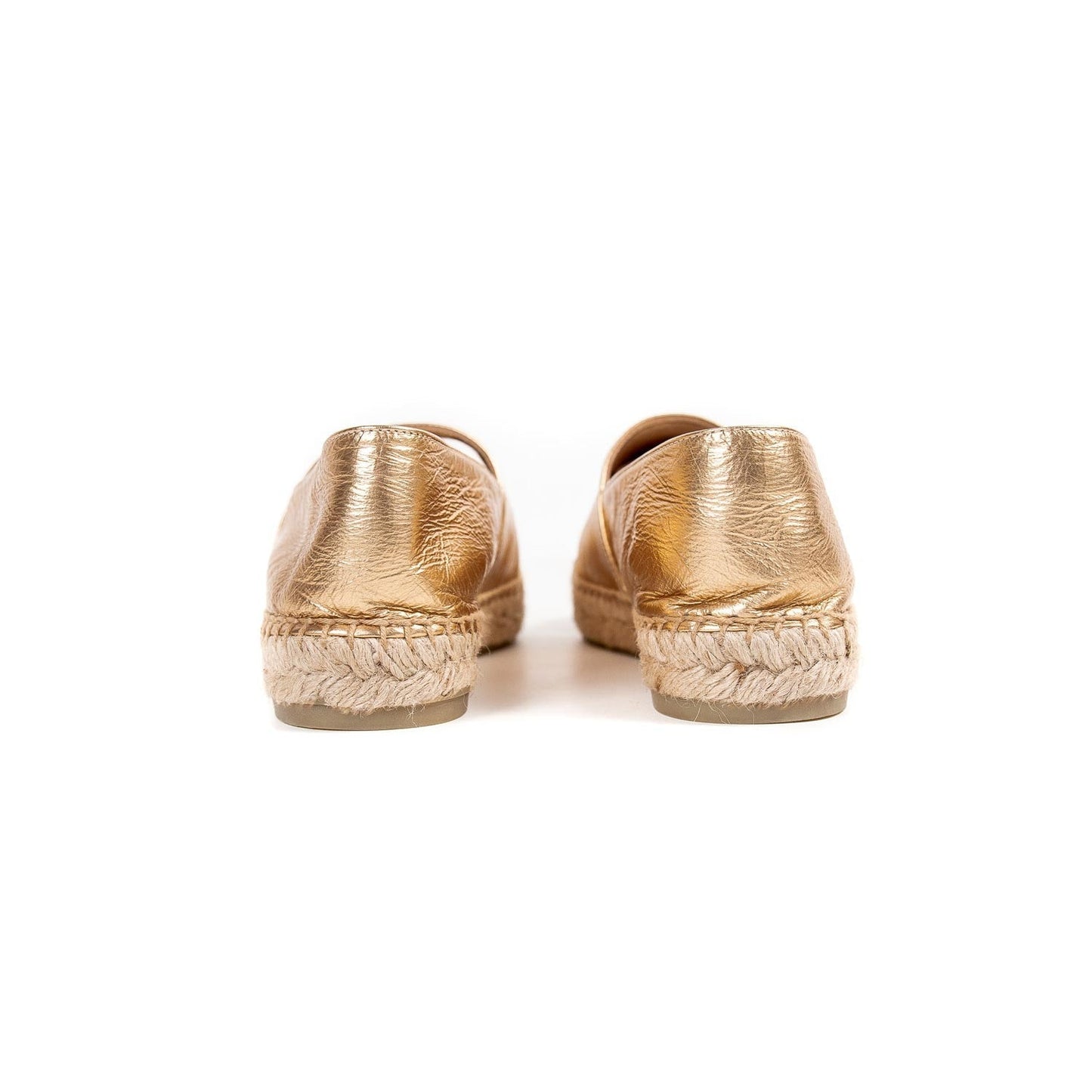 Chanel CC Leather Espadrilles Flat