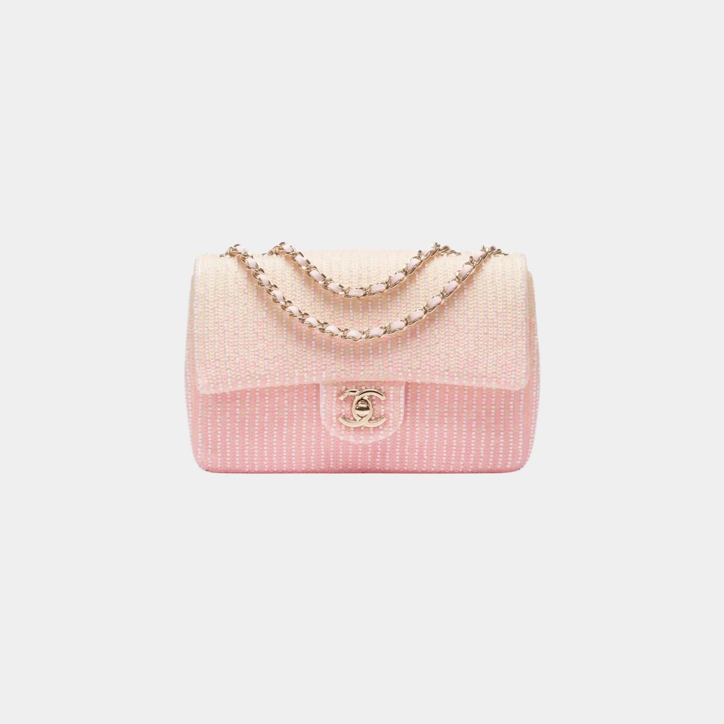 Flap Bag Glass Beads Sequins & Gold Tone Metal
