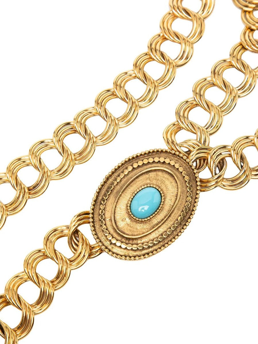 Gemstone Buckle Chain Belt