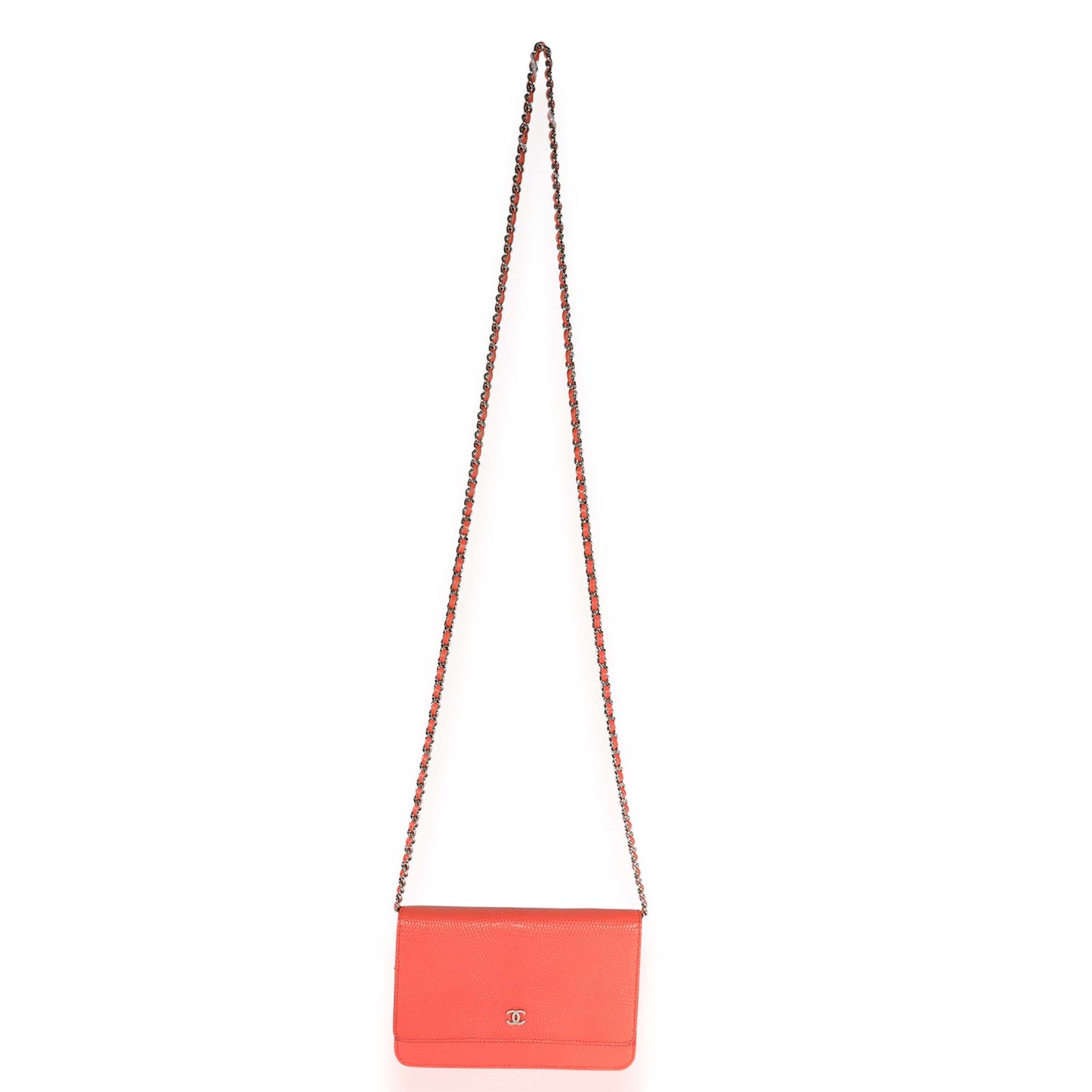 Chanel Coral Lizard Wallet On Chain
