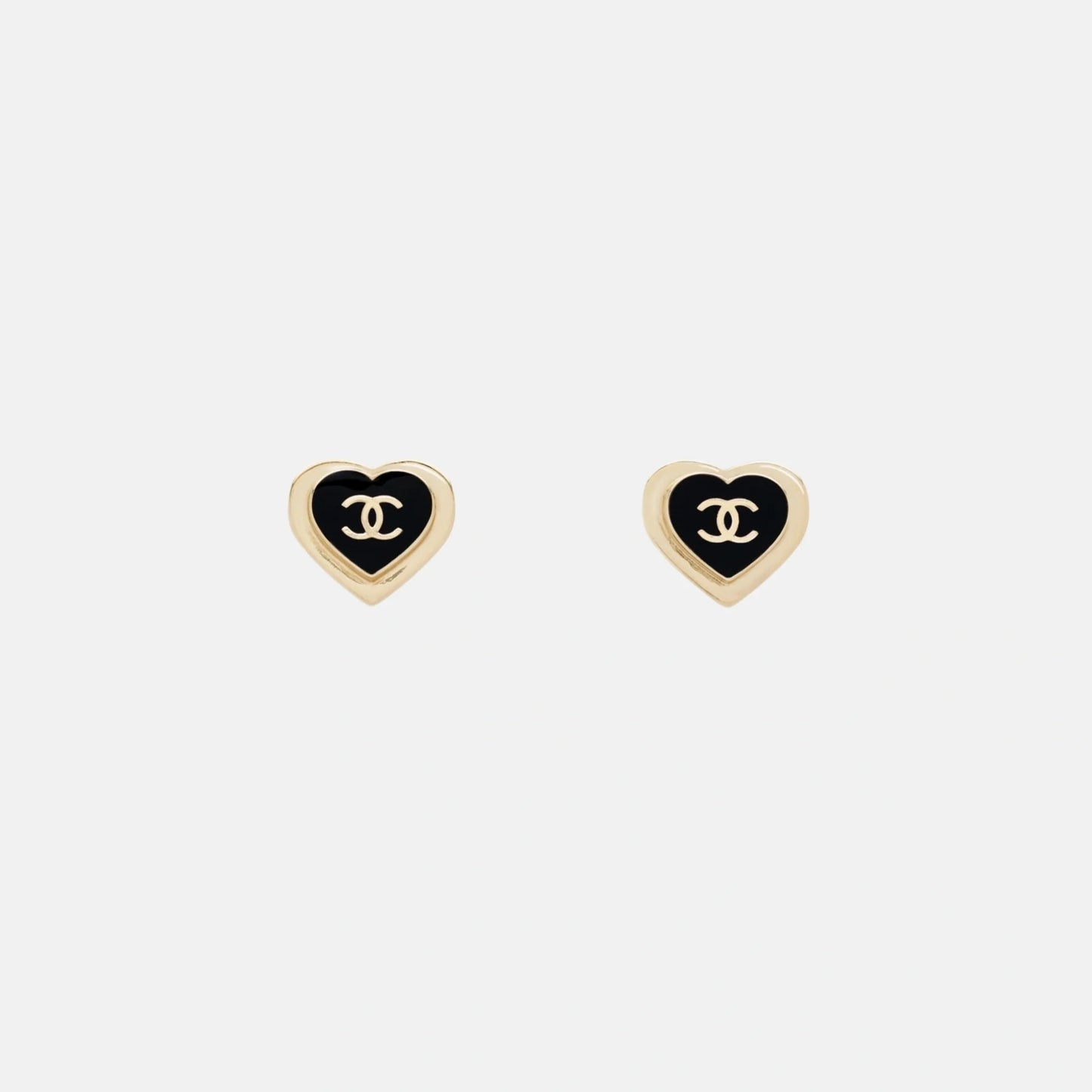 Heart Shaped Stud Earrings in Metal and Resin