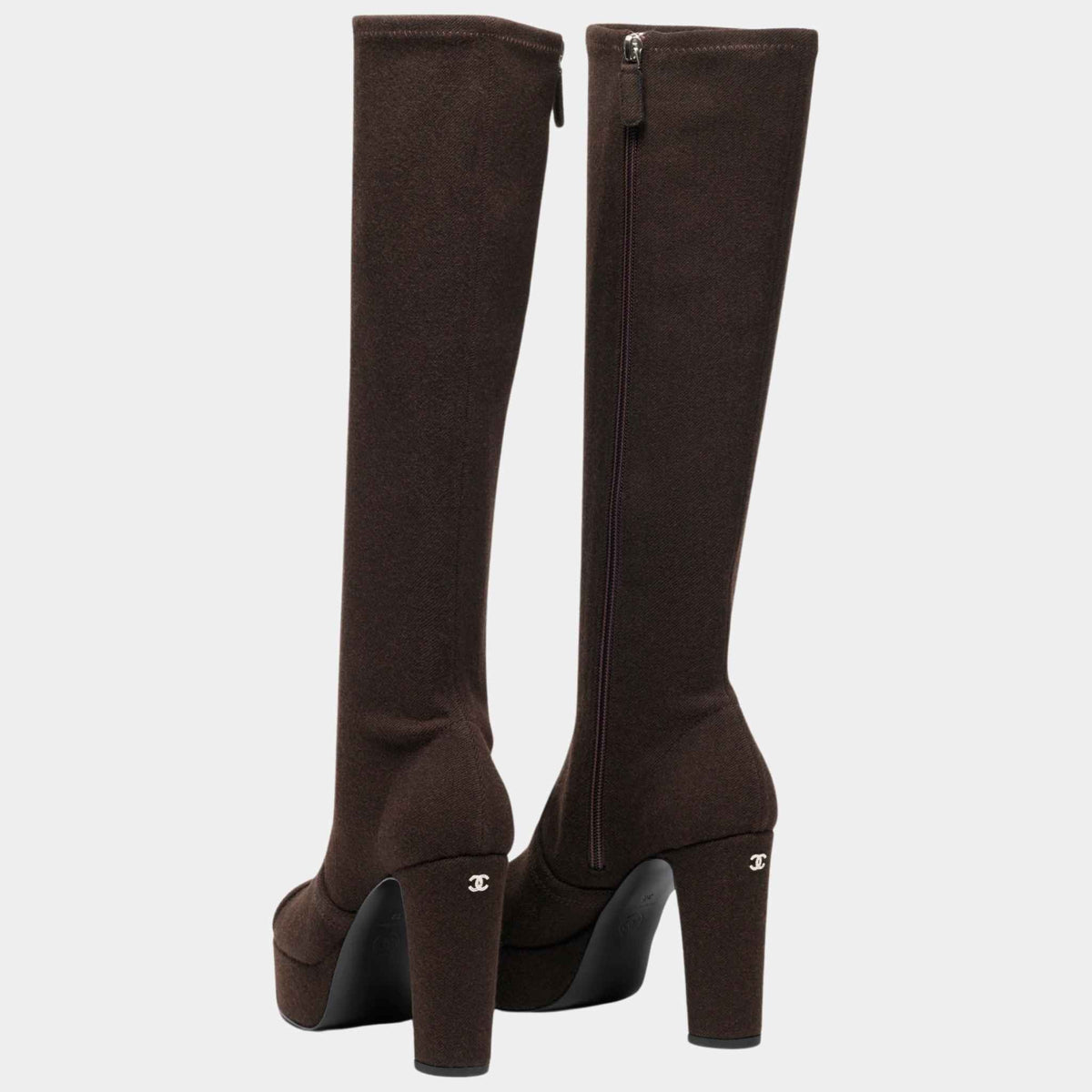 High Boots Fabric Brown