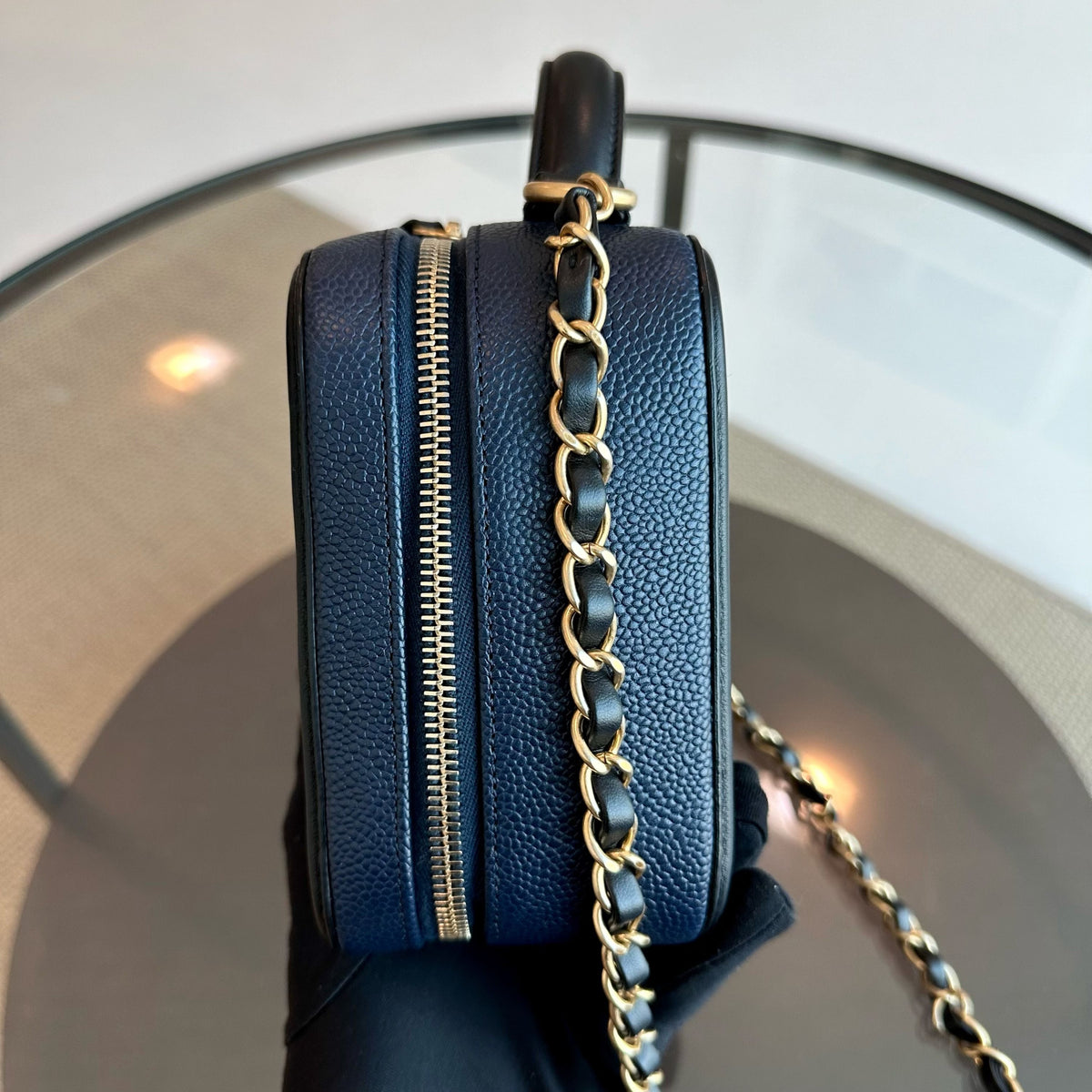 Chanel Vanity Case Medium - Caviar Dark Blue GHW No 24