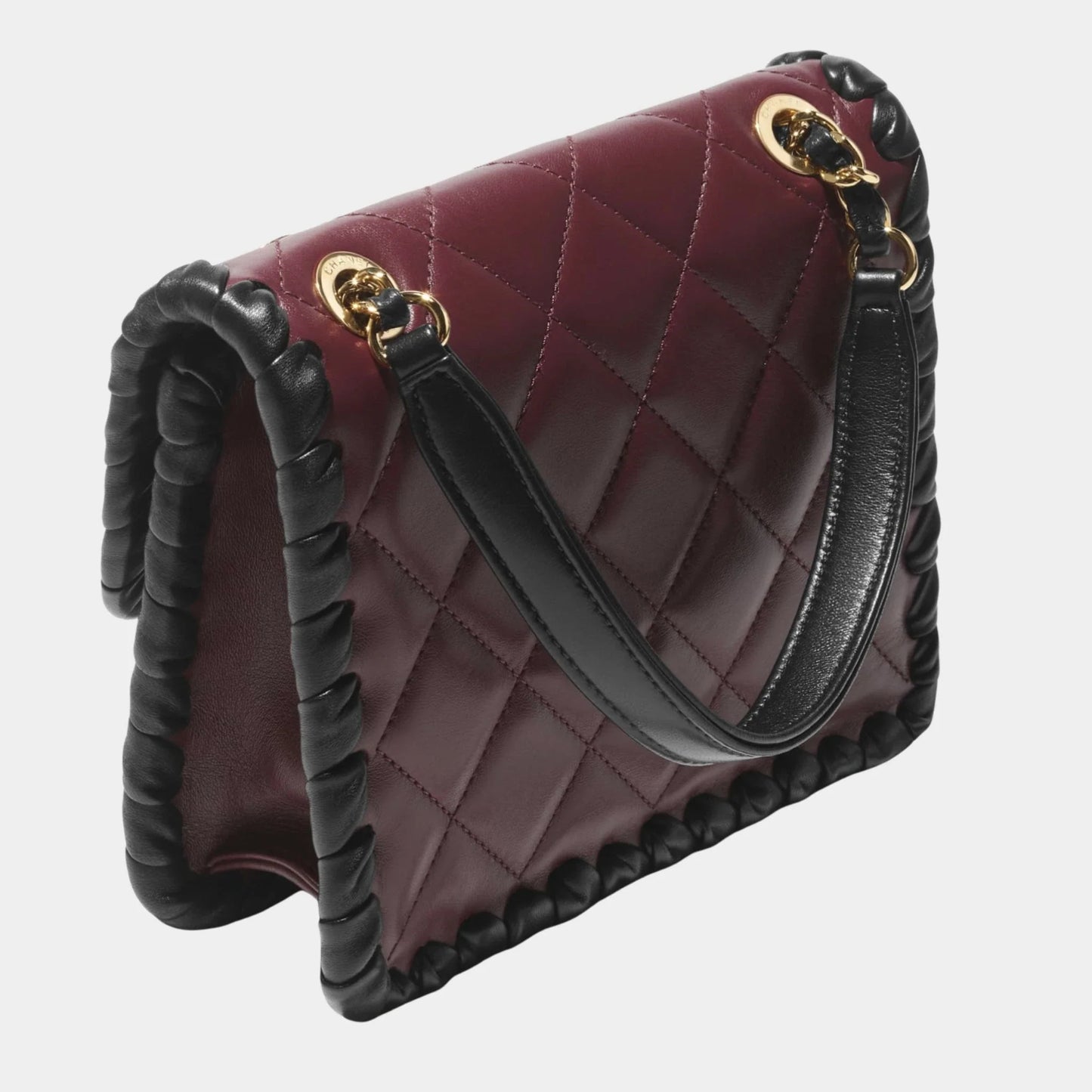 Mini Flap Bag Lambskin Braided Calfskin & Gold Tone Metal