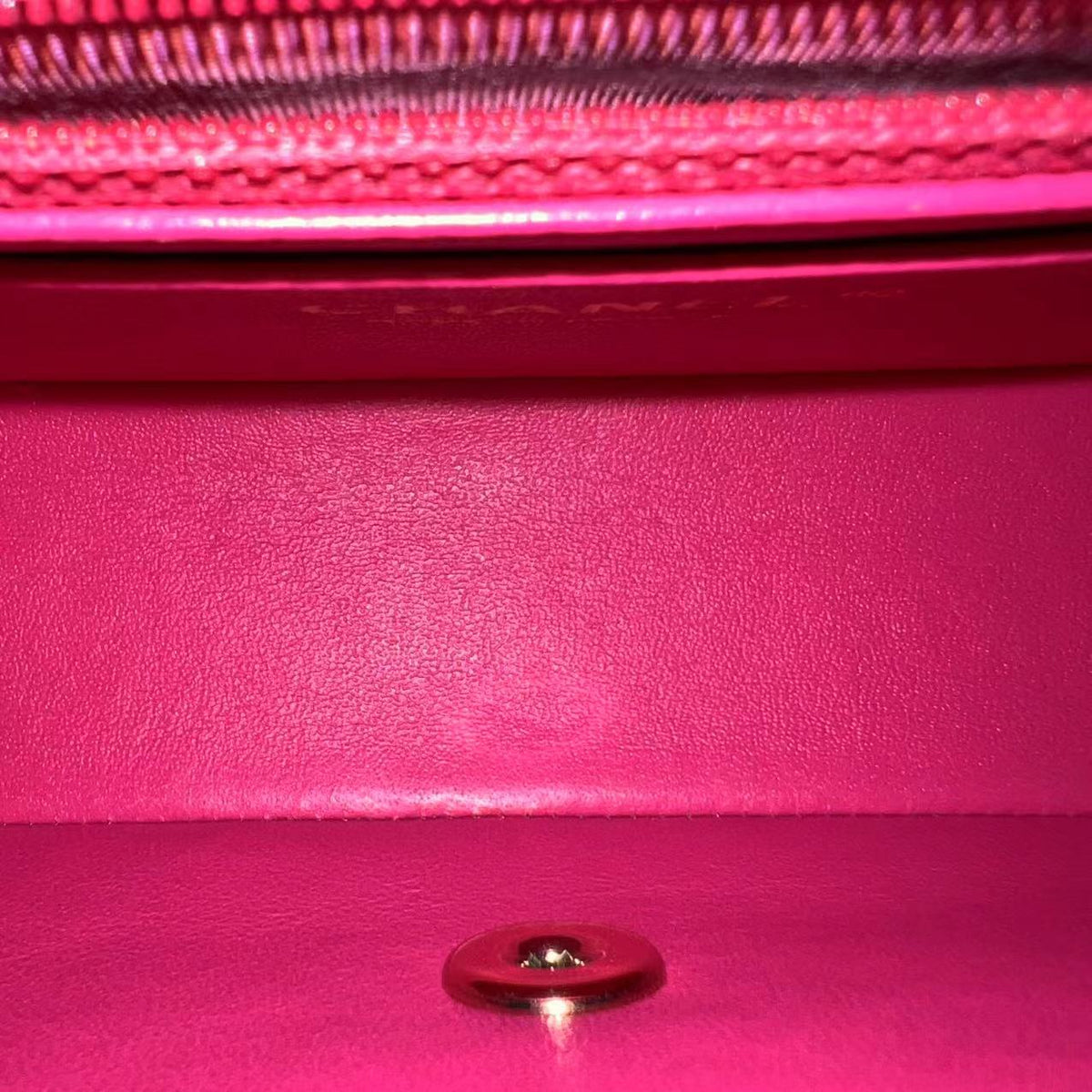 Mini Rectangular Classic Flap 20CM Quilted Lambskin Hot Pink Light Golden Hardware Series 21