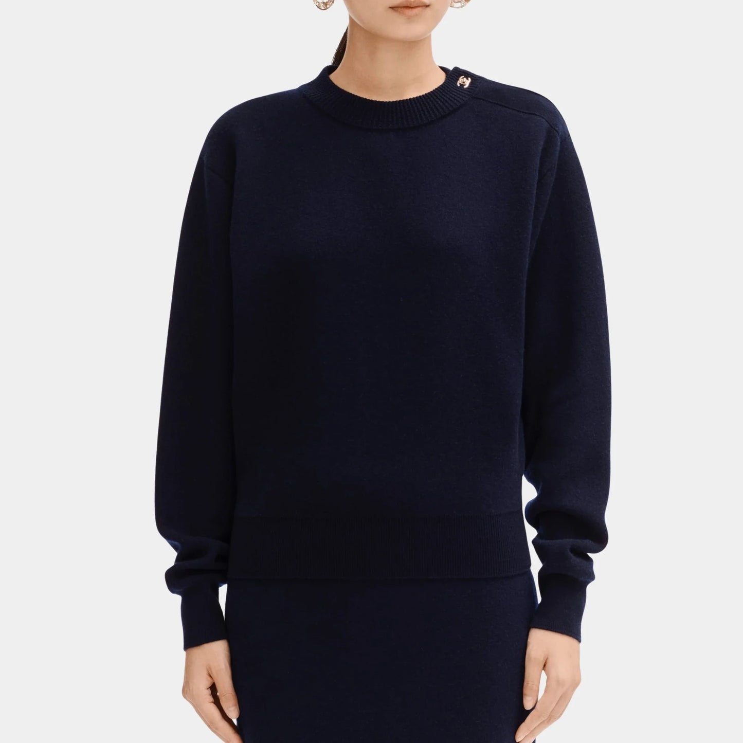 Chanel Navy Blue Sweater in Cashmere and Cotton, Front
