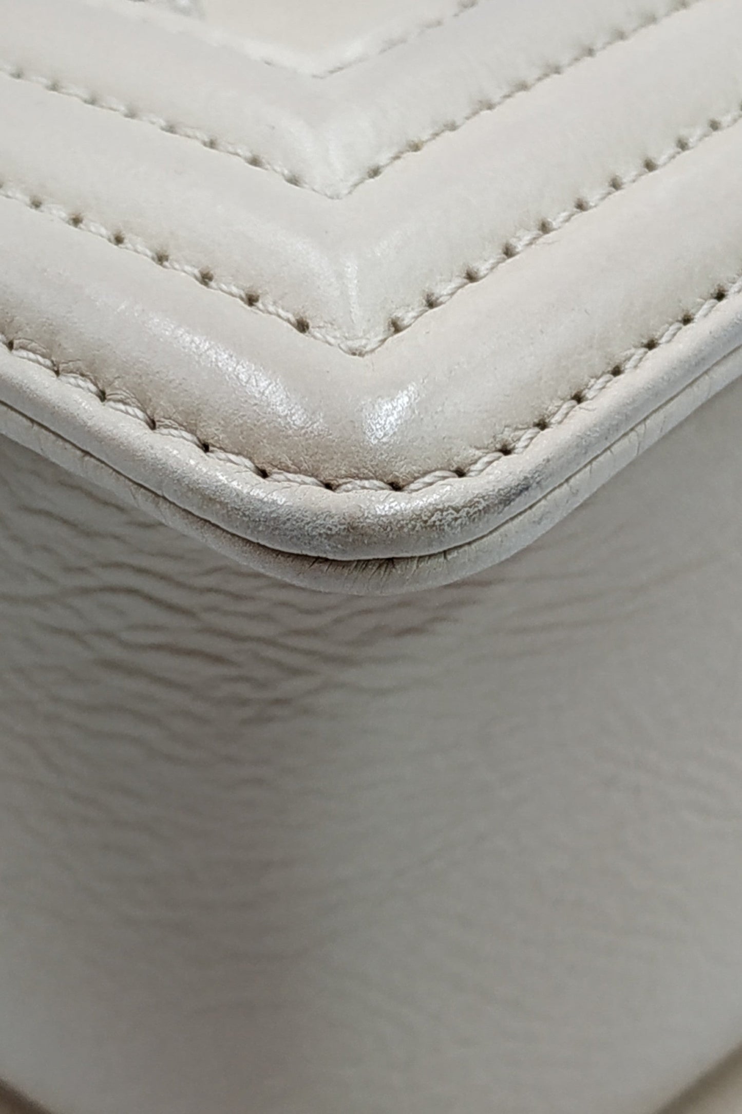 Quilted Stitch Large Boy Bag with Ruthenium Hardware Beige