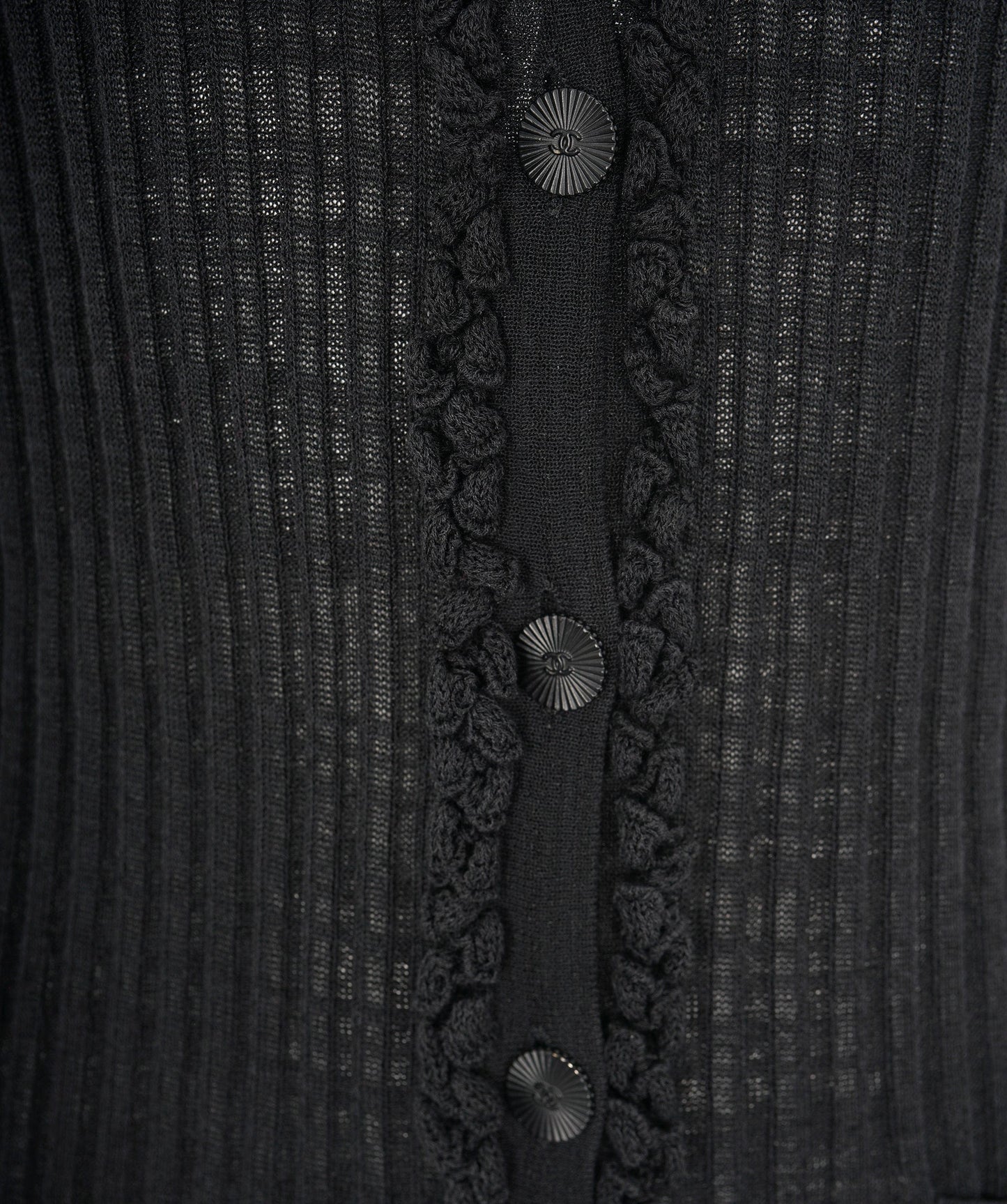 Chanel Black CC Button Cardigan ALC1415