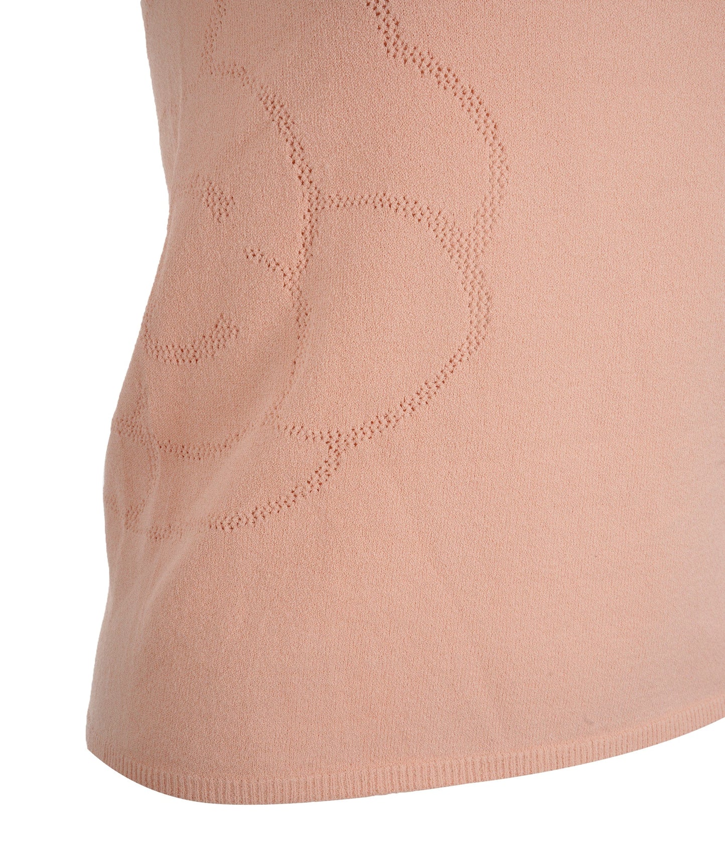 Chanel Side CC Camellia Knit Top Peach DXBS0149