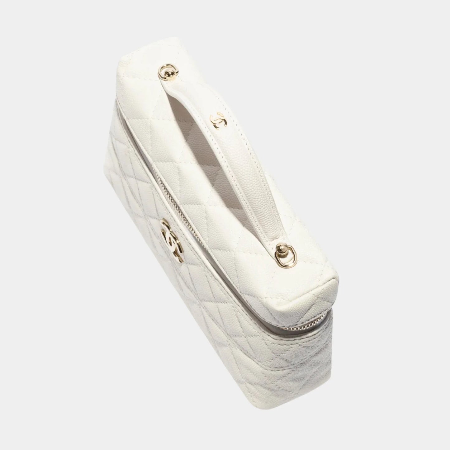 Vanity Top-handle with Chain Grained Shiny Calfskin