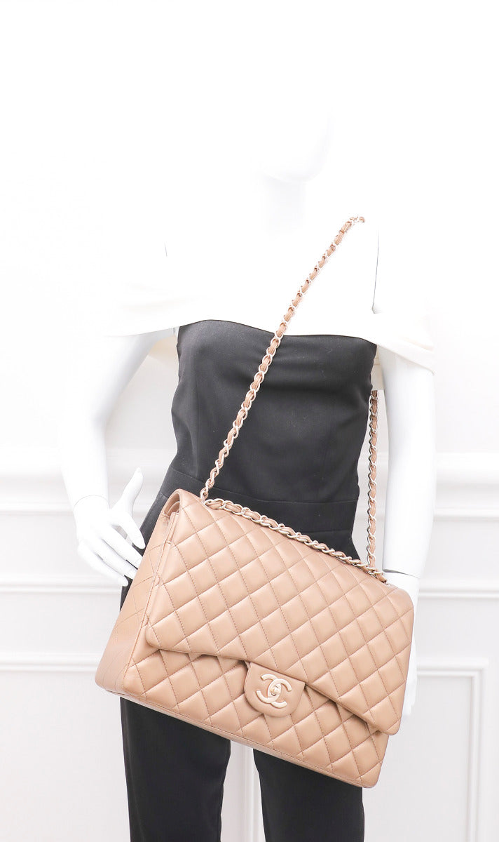 Chanel Golden Bronze Classic Double Flap Maxi Bag