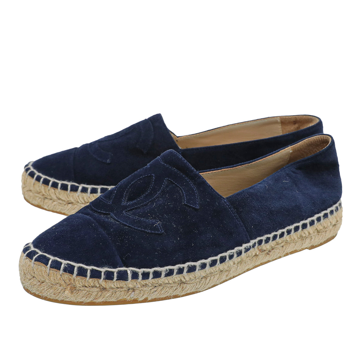 Chanel Blue Suede CC Espadrille 37