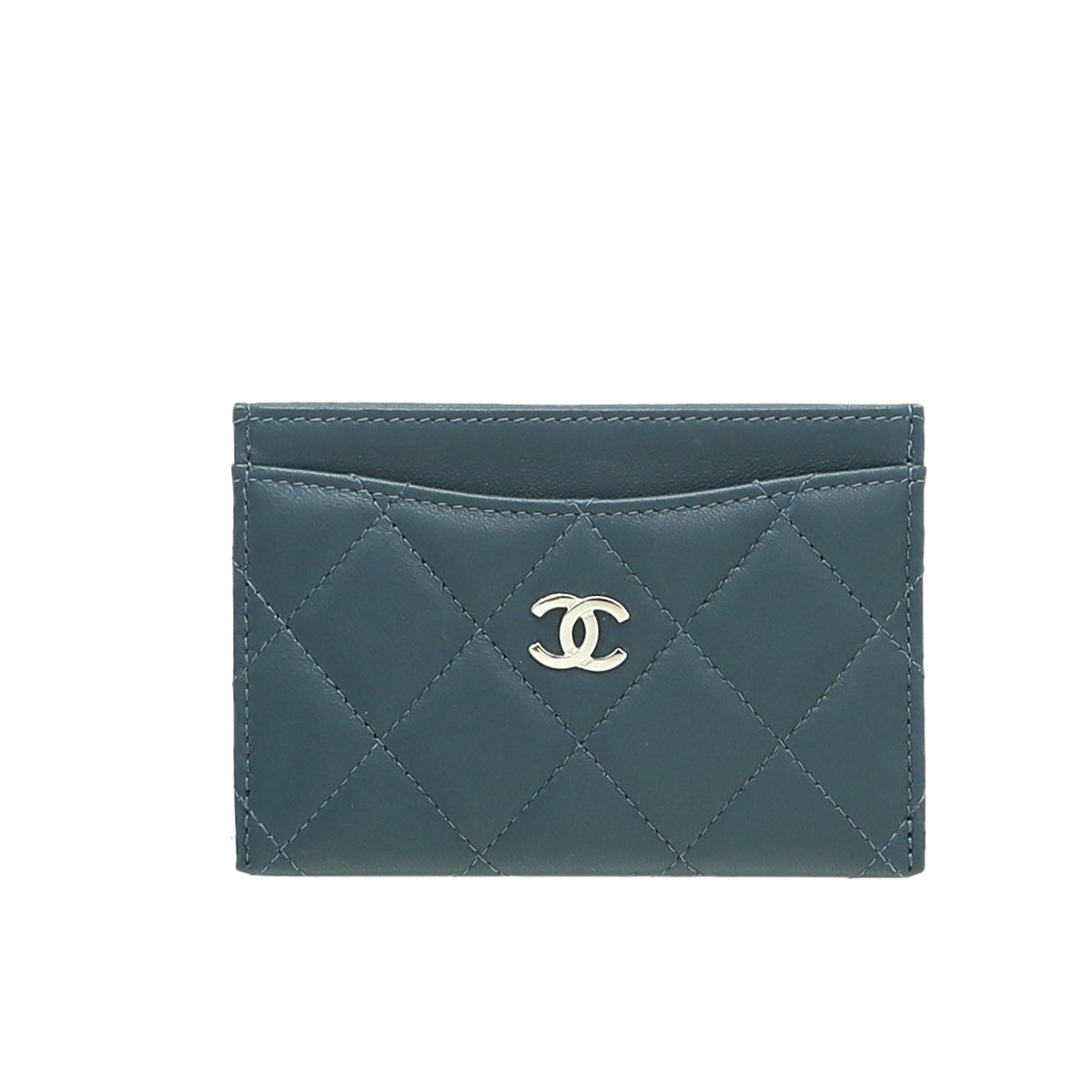 Chanel Blue Classic Card Holder