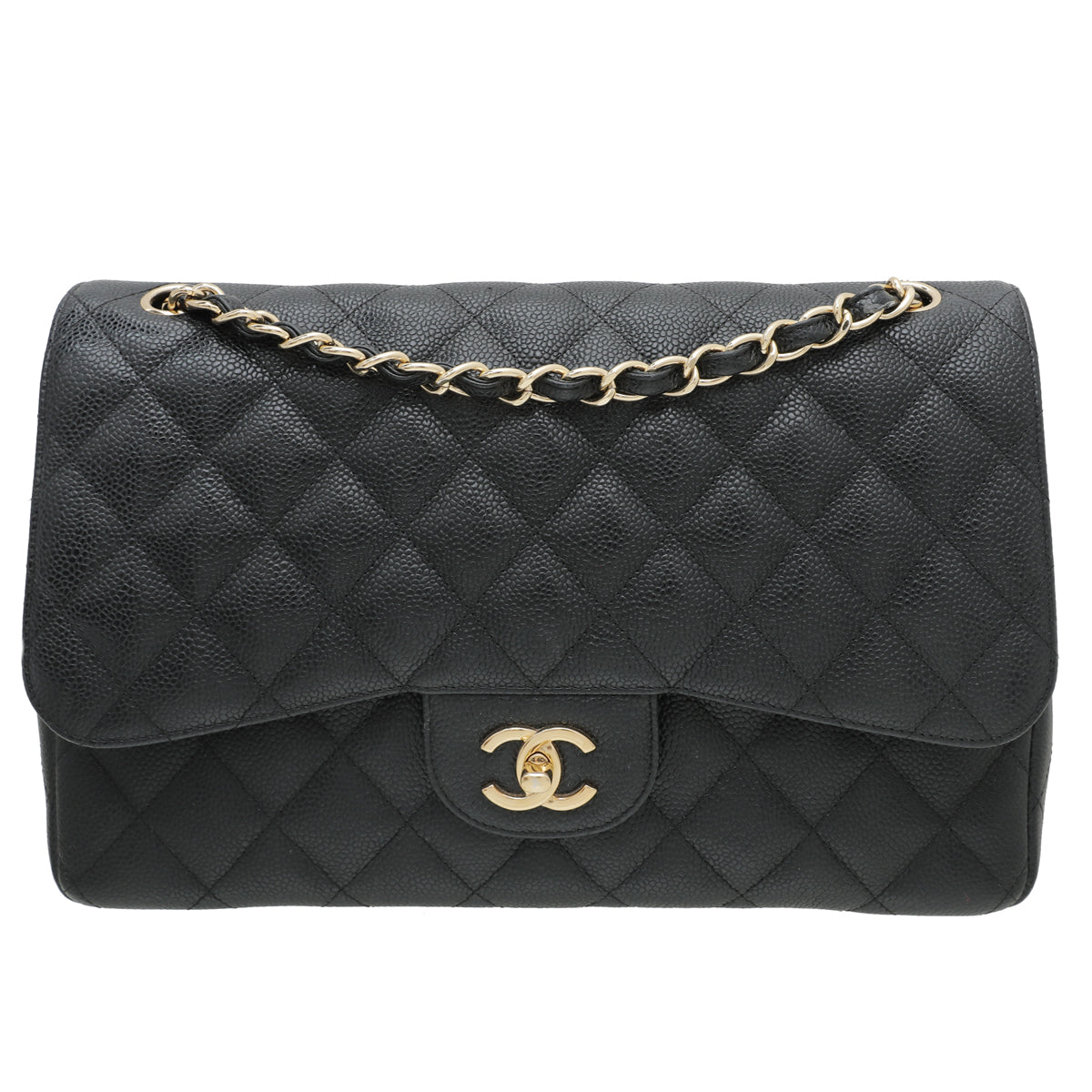 Chanel Black Classic Double Flap Jumbo Bag